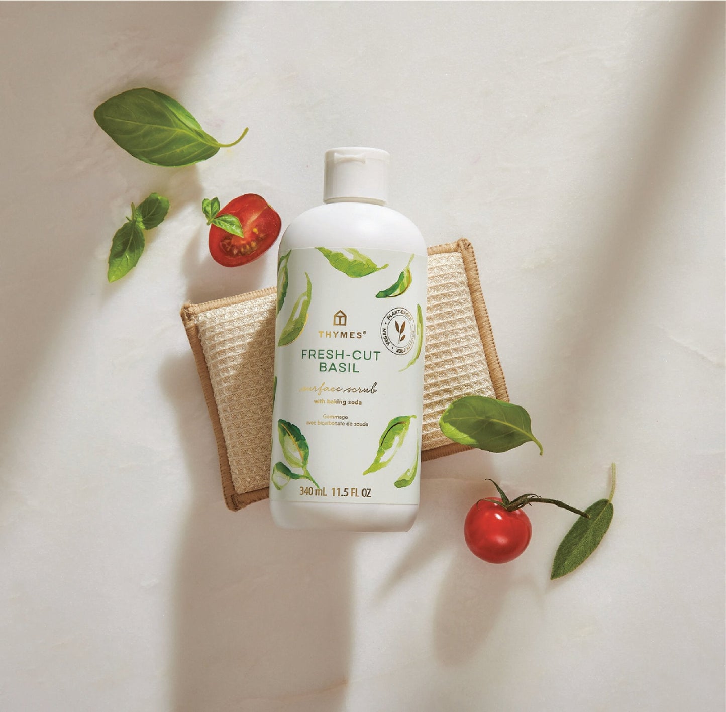 Fresh-Cut Basil Surface Scrub