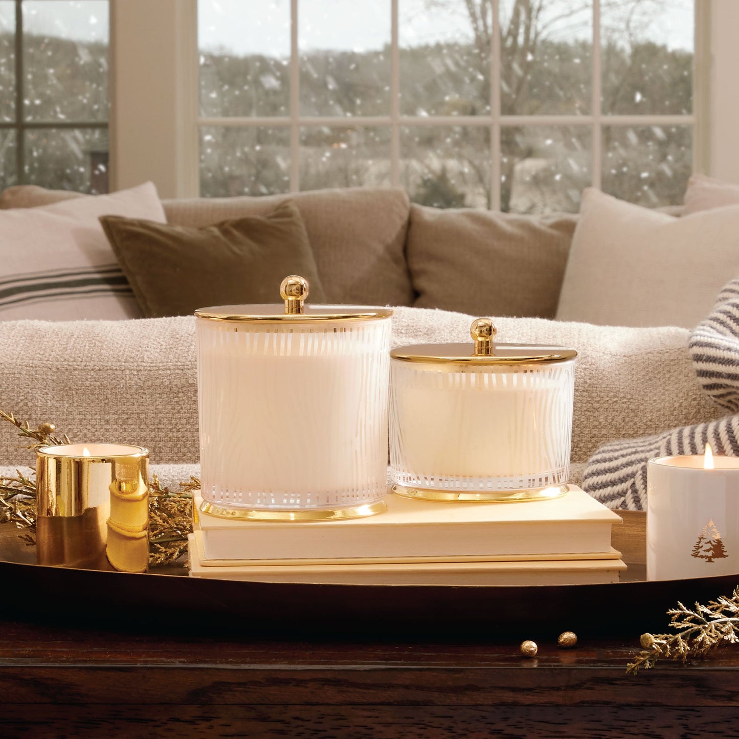 Frasier Fir® Gilded Frosted Wood Grain Candle